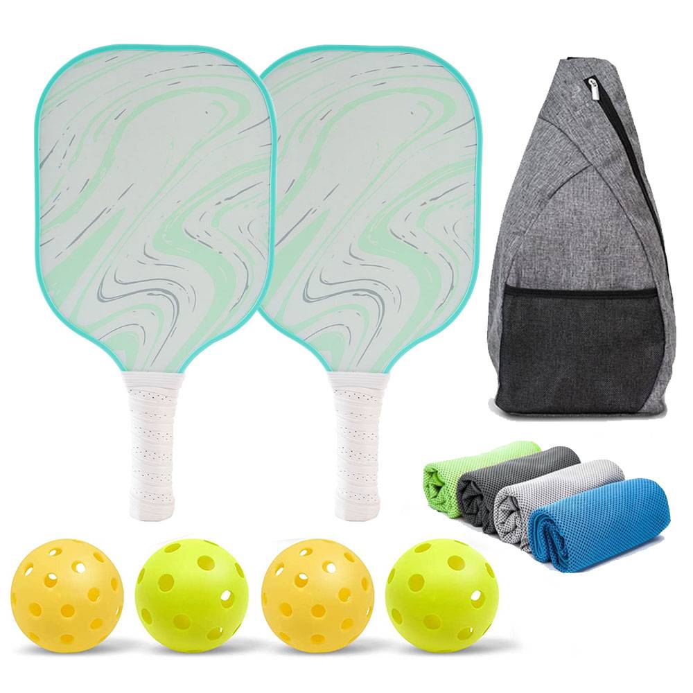 Glass Fiber Set [Water Wave Green] 2 shots+4 balls+2 towels+1 triangular bag